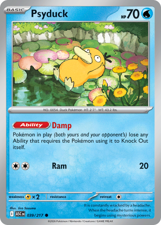 Pokémonkaart Psyduck nummer 39/217 uit de set Ascended Heroes (Mega Evolution)