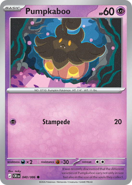 Pokémonkaart Pumpkaboo nummer 40/86 uit de set Chaos Rising (Mega Evolution)