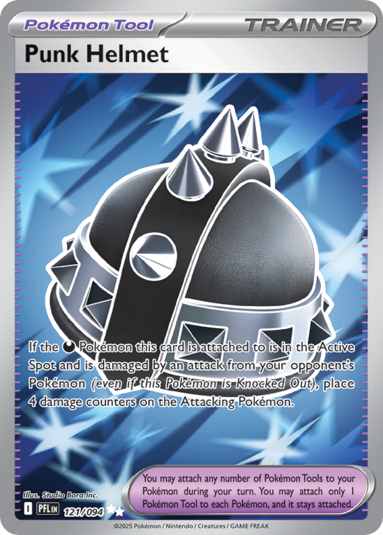 Pokémonkaart Punk Helmet nummer 121/94 uit de set Phantasmal Flames (Mega Evolution)