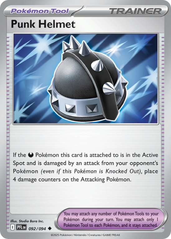 Pokémonkaart Punk Helmet nummer 92/94 uit de set Phantasmal Flames (Mega Evolution)
