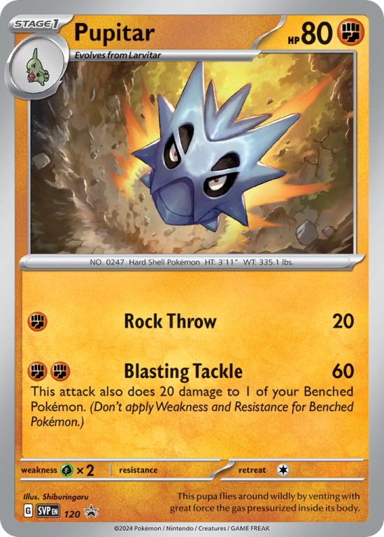 Pokémonkaart Pupitar nummer 120/14 uit de set Scarlet & Violet Black Star Promos (Scarlet & Violet)