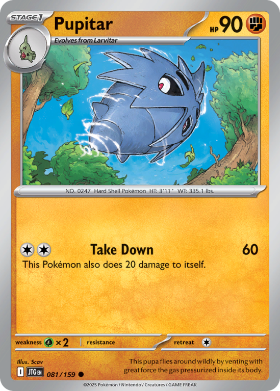 Pokémonkaart Pupitar nummer 81/159 uit de set Journey Together (Scarlet & Violet)