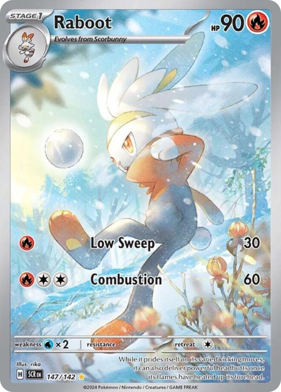Pokémonkaart Raboot nummer 147/142 uit de set Stellar Crown (Scarlet & Violet)