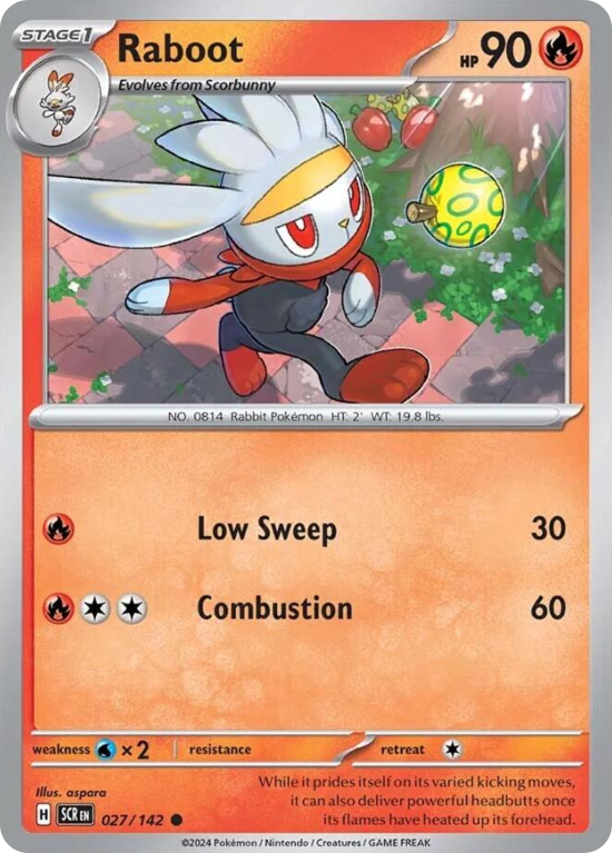 Pokémonkaart Raboot nummer 27/142 uit de set Stellar Crown (Scarlet & Violet)