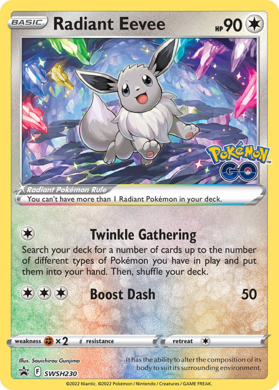 Pokémonkaart Radiant Eevee nummer SWSH230/103 uit de set SWSH Black Star Promos (Sword & Shield)