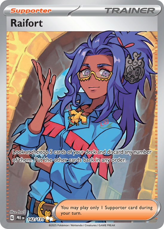 Pokémonkaart Raifort nummer 142/131 uit de set Prismatic Evolutions (Scarlet & Violet)