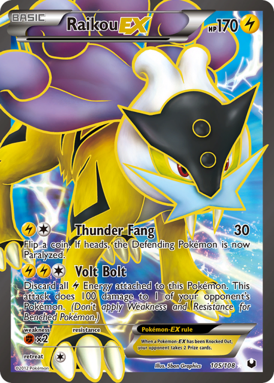 Raikou-EX 105/108 Black & White Dark Explorers