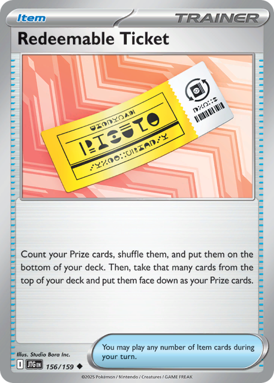 Pokémonkaart Redeemable Ticket nummer 156/159 uit de set Journey Together (Scarlet & Violet)