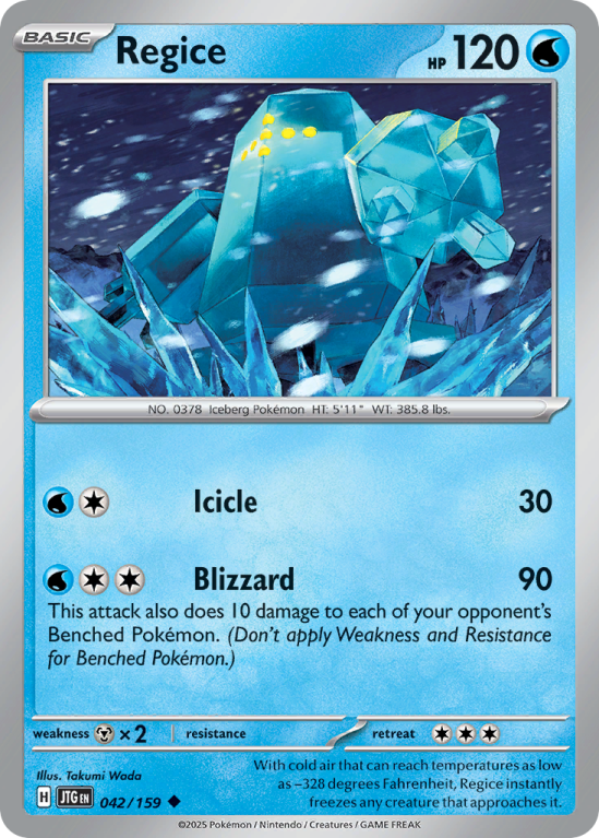Pokémonkaart Regice nummer 42/159 uit de set Journey Together (Scarlet & Violet)