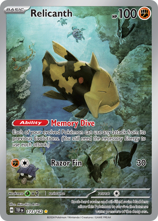 Pokémonkaart Relicanth nummer 173/162 uit de set Temporal Forces (Scarlet & Violet)