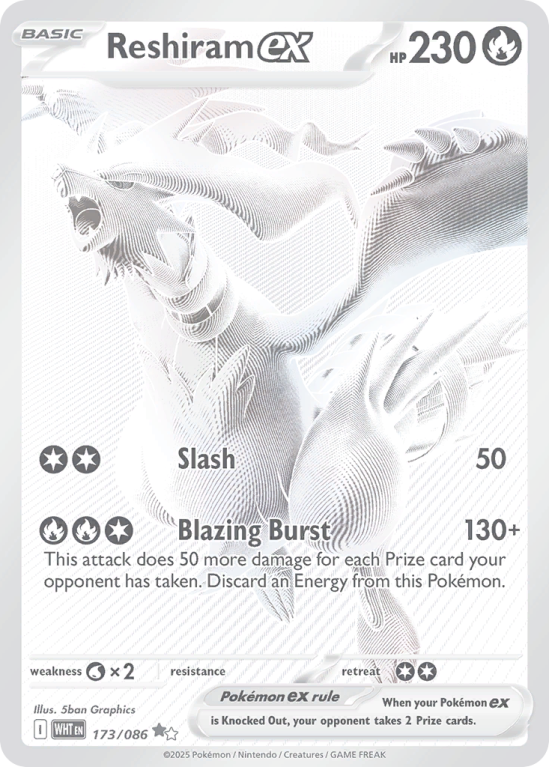 Pokémonkaart Reshiram ex nummer 173/86 uit de set White Flare (Scarlet & Violet)