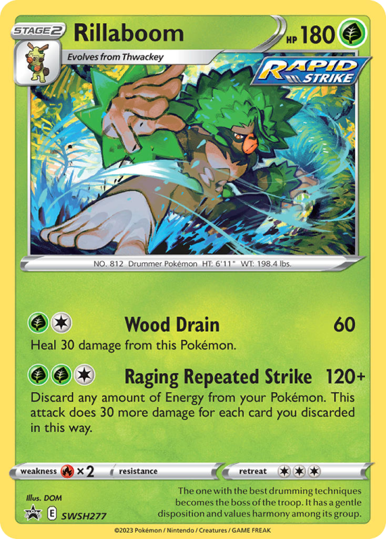 Pokémonkaart Rillaboom nummer SWSH277/103 uit de set SWSH Black Star Promos (Sword & Shield)