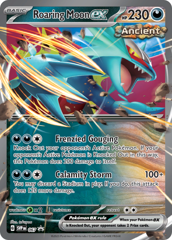 Pokémonkaart Roaring Moon ex nummer 67/14 uit de set Scarlet & Violet Black Star Promos (Scarlet & Violet)