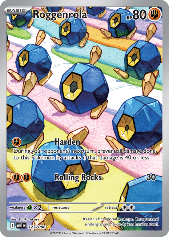 Pokémonkaart Roggenrola nummer 127/86 uit de set White Flare (Scarlet & Violet)