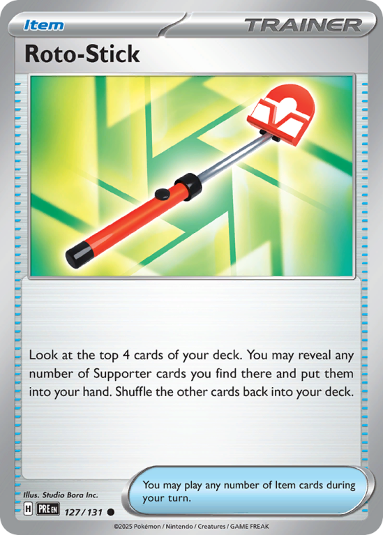 Pokémonkaart Roto-Stick nummer 127/131 uit de set Prismatic Evolutions (Scarlet & Violet)