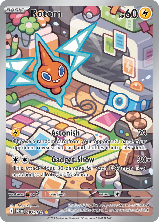 Pokémonkaart Rotom nummer 197/182 uit de set Destined Rivals (Scarlet & Violet)