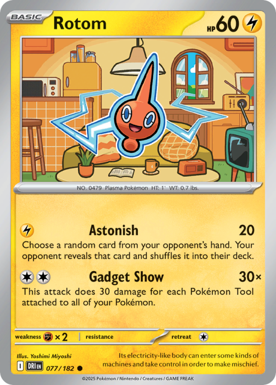 Pokémonkaart Rotom nummer 77/182 uit de set Destined Rivals (Scarlet & Violet)