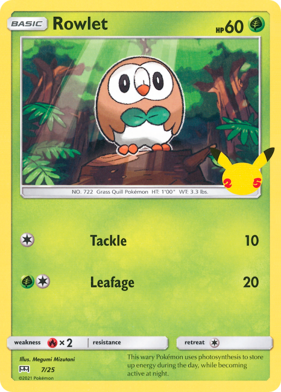Rowlet 7/25 Other McDonald's Collection 2021