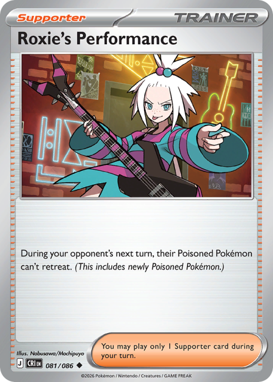 Pokémonkaart Roxie's Performance nummer 81/86 uit de set Chaos Rising (Mega Evolution)