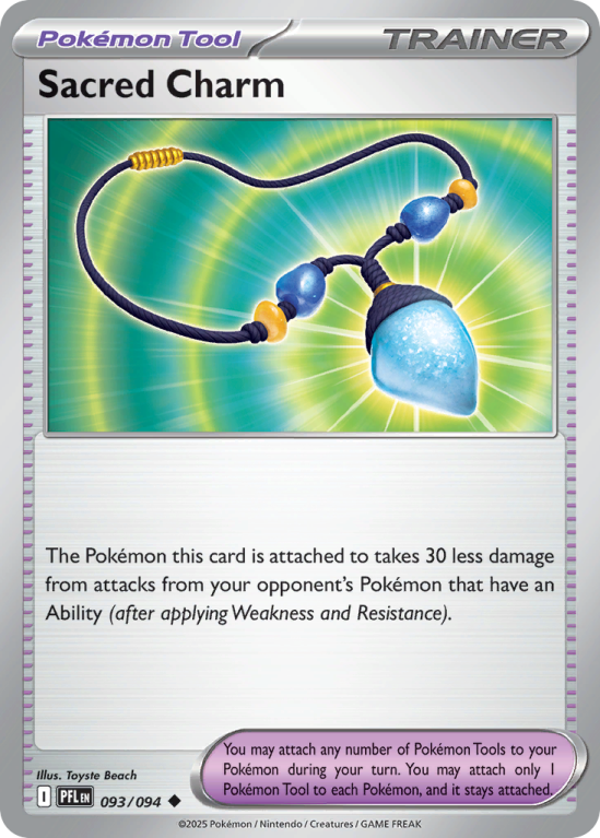 Pokémonkaart Sacred Charm nummer 93/94 uit de set Phantasmal Flames (Mega Evolution)