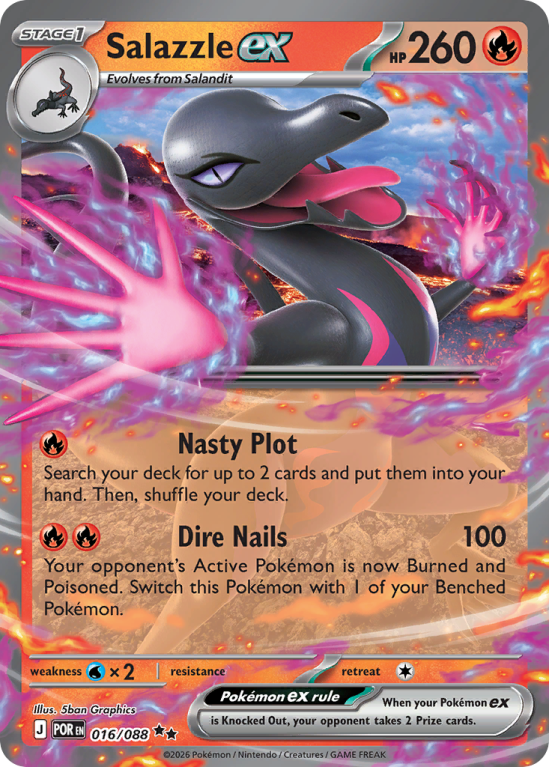 Pokémonkaart Salazzle ex nummer 16/88 uit de set Perfect Order (Mega Evolution)