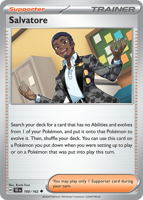Pokémonkaart Salvatore nummer 160/162 uit de set Temporal Forces (Scarlet & Violet)