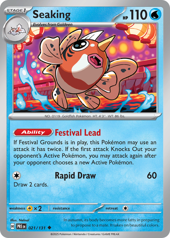 Pokémonkaart Seaking nummer 21/131 uit de set Prismatic Evolutions (Scarlet & Violet)