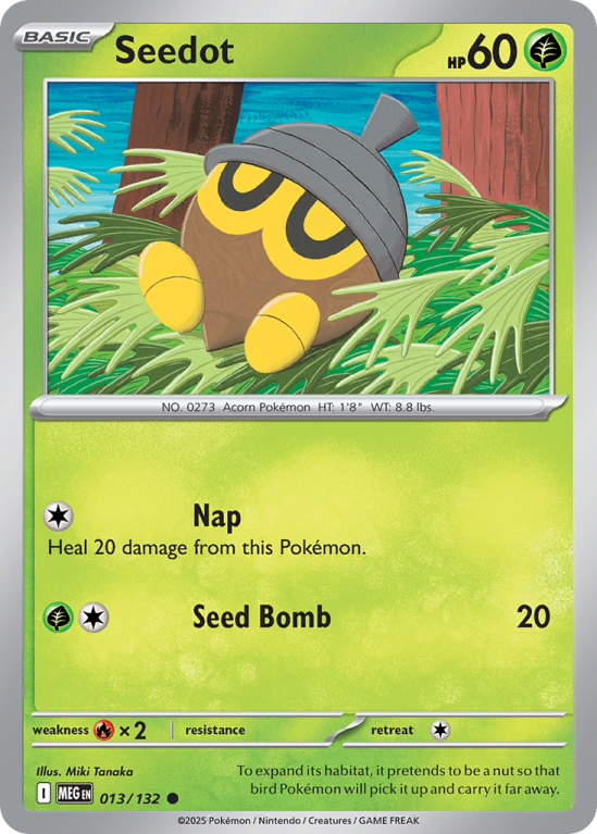 Pokémonkaart Seedot nummer 13/132 uit de set Mega Evolution