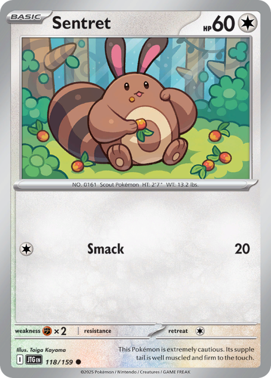 Pokémonkaart Sentret nummer 118/159 uit de set Journey Together (Scarlet & Violet)