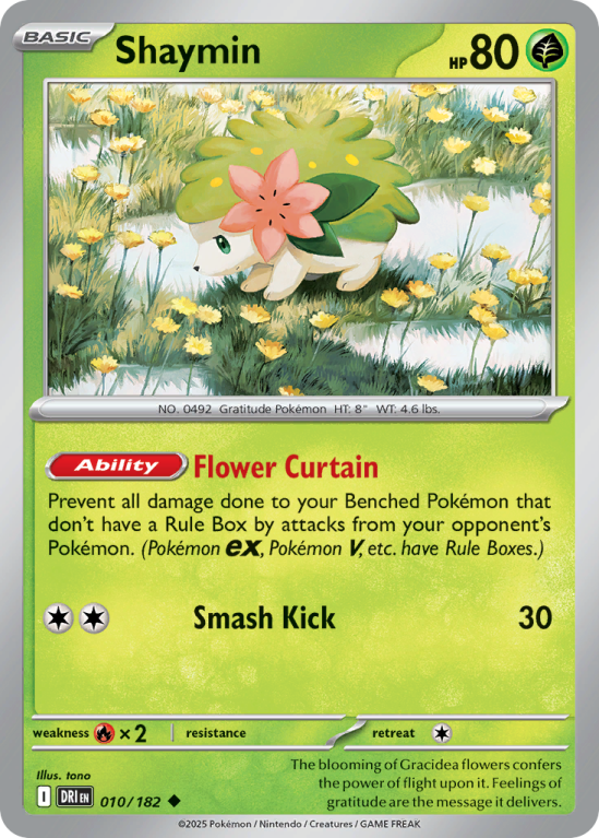 Pokémonkaart Shaymin nummer 10/182 uit de set Destined Rivals (Scarlet & Violet)