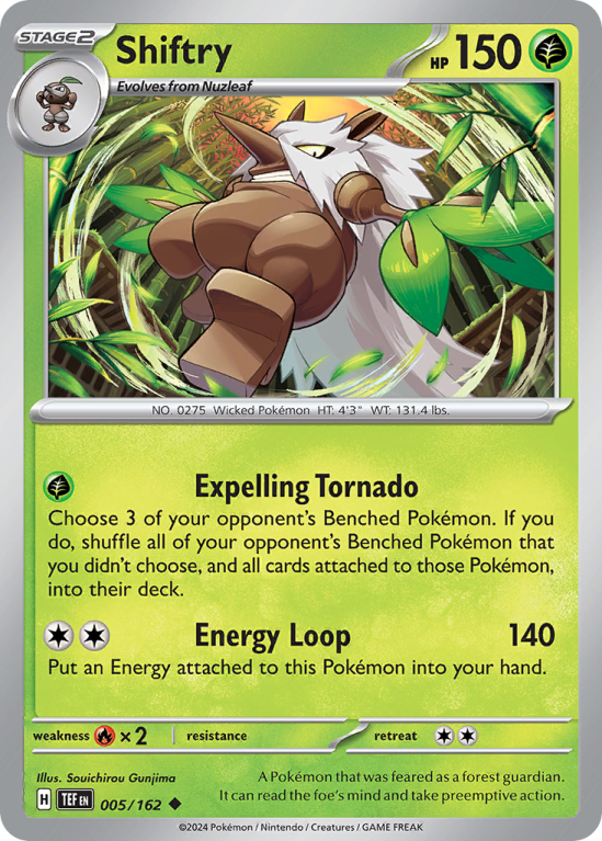 Pokémonkaart Shiftry nummer 5/162 uit de set Temporal Forces (Scarlet & Violet)