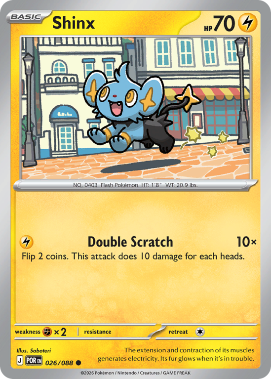 Pokémonkaart Shinx nummer 26/88 uit de set Perfect Order (Mega Evolution)