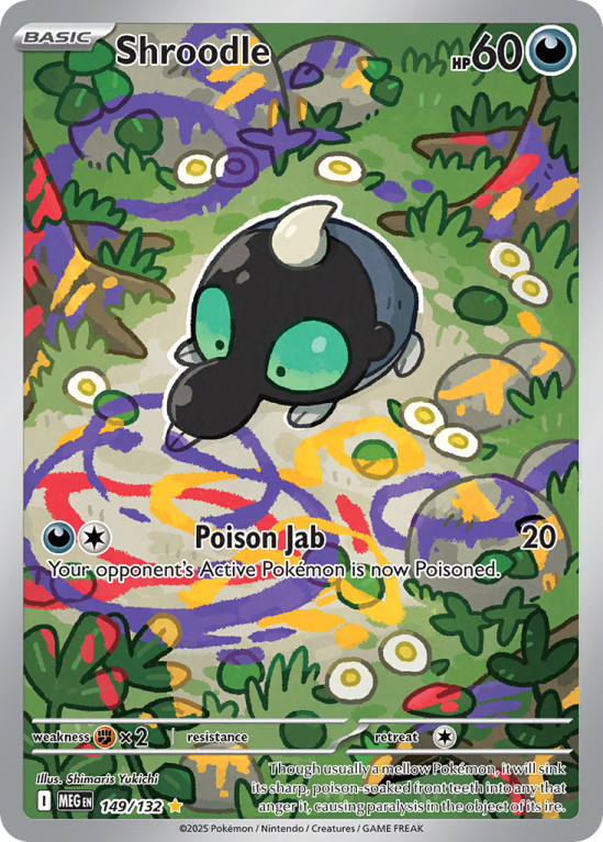 Pokémonkaart Shroodle nummer 149/132 uit de set Mega Evolution