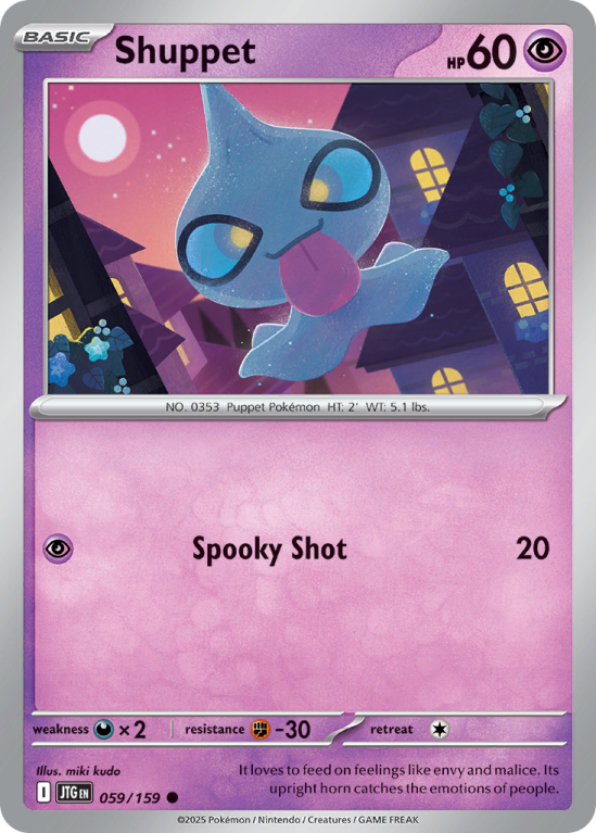 Pokémonkaart Shuppet nummer 59/159 uit de set Journey Together (Scarlet & Violet)