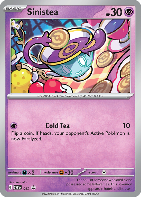 Pokémonkaart Sinistea nummer 62/14 uit de set Scarlet & Violet Black Star Promos (Scarlet & Violet)
