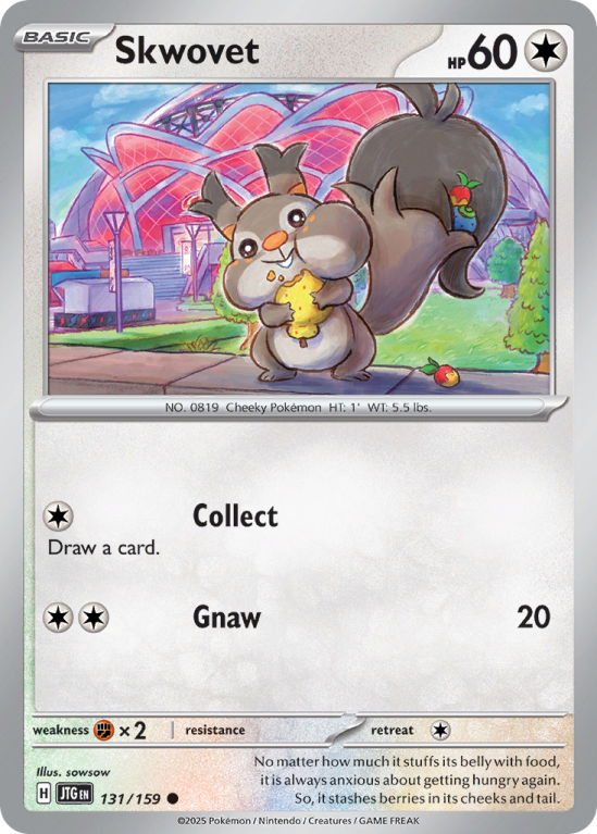 Pokémonkaart Skwovet nummer 131/159 uit de set Journey Together (Scarlet & Violet)