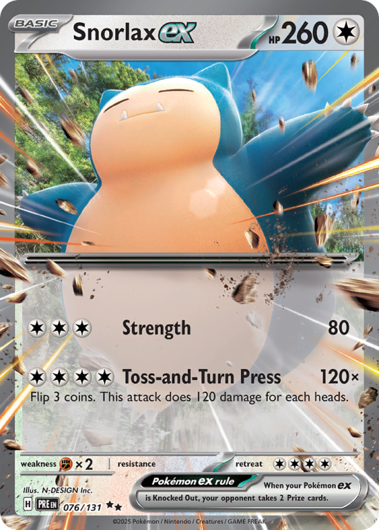 Pokémonkaart Snorlax ex nummer 76/131 uit de set Prismatic Evolutions (Scarlet & Violet)