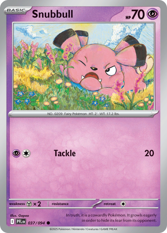 Pokémonkaart Snubbull nummer 37/94 uit de set Phantasmal Flames (Mega Evolution)