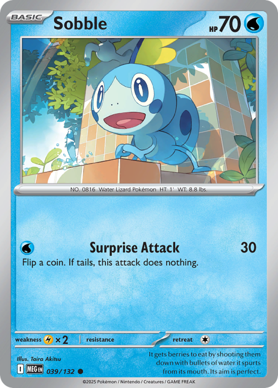 Pokémonkaart Sobble nummer 39/132 uit de set Mega Evolution