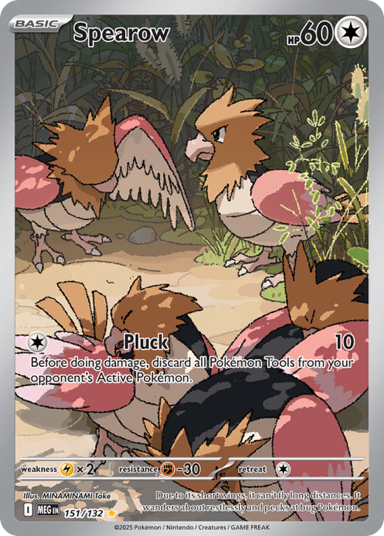 Pokémonkaart Spearow nummer 151/132 uit de set Mega Evolution