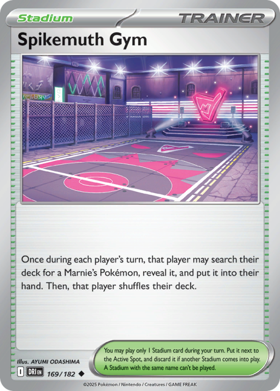Pokémonkaart Spikemuth Gym nummer 169/182 uit de set Destined Rivals (Scarlet & Violet)
