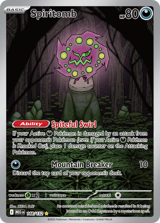Pokémonkaart Spiritomb nummer 148/132 uit de set Mega Evolution