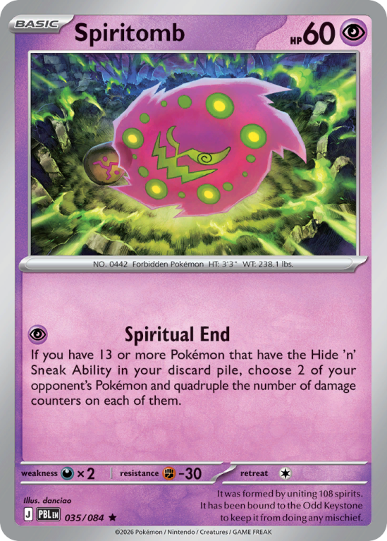 Pokémonkaart Spiritomb nummer 35/84 uit de set Pitch Black (Mega Evolution)