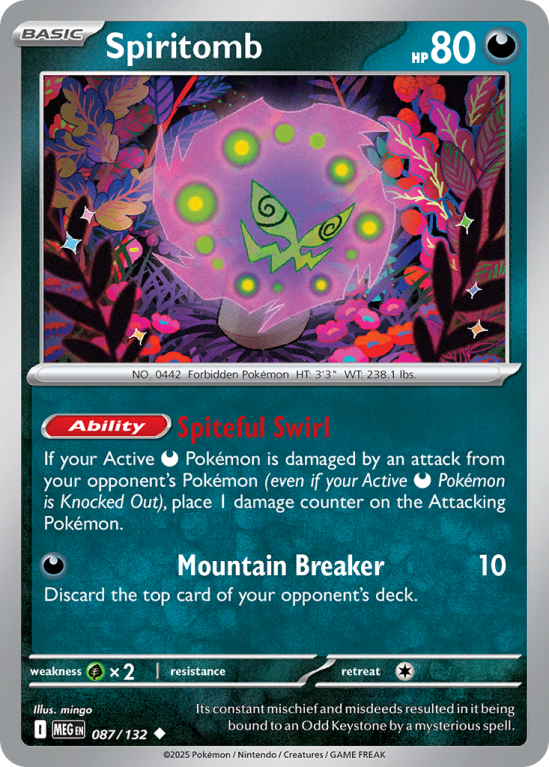 Pokémonkaart Spiritomb nummer 87/132 uit de set Mega Evolution