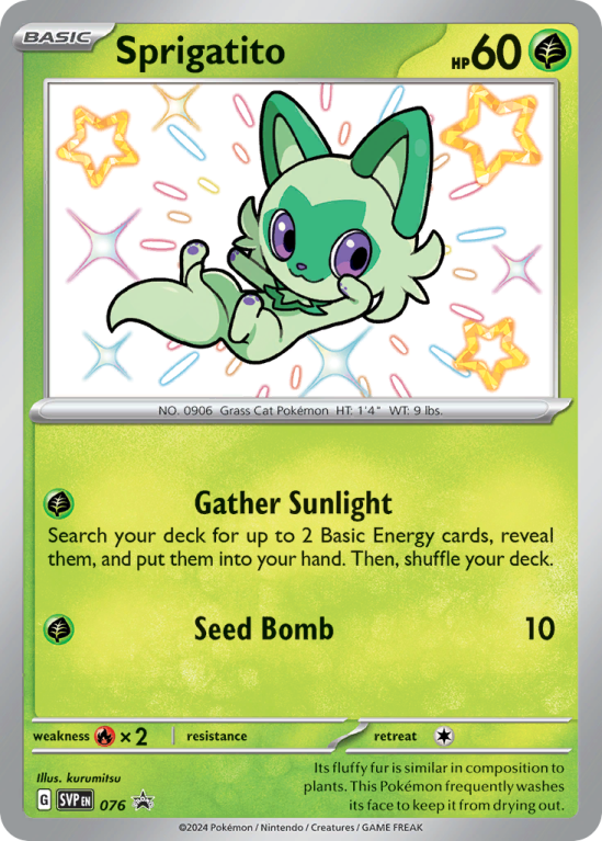 Pokémonkaart Sprigatito nummer 76/14 uit de set Scarlet & Violet Black Star Promos (Scarlet & Violet)