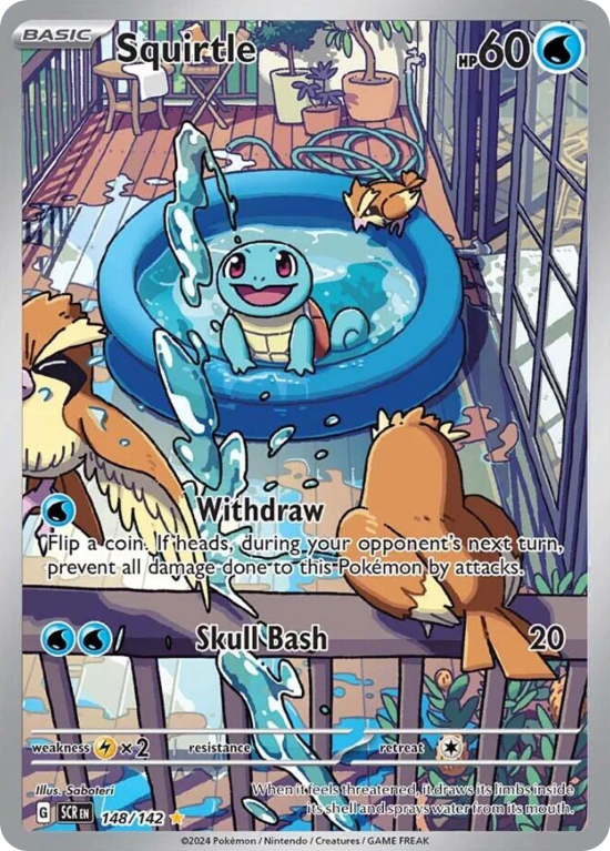 Pokémonkaart Squirtle nummer 148/142 uit de set Stellar Crown (Scarlet & Violet)