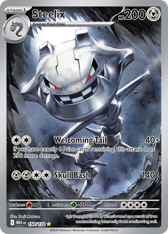 Pokémonkaart Steelix nummer 150/132 uit de set Mega Evolution