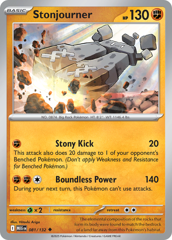 Pokémonkaart Stonjourner nummer 81/132 uit de set Mega Evolution