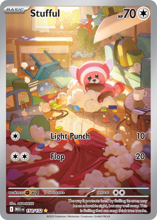 Pokémonkaart Stufful nummer 154/132 uit de set Mega Evolution