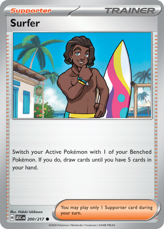 Pokémonkaart Surfer nummer 200/217 uit de set Ascended Heroes (Mega Evolution)